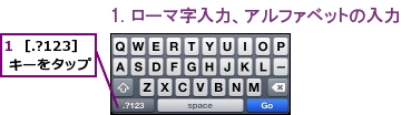 1 ［.?123］ キーをタップ