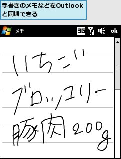 手書きのメモなどをOutlookと同期できる