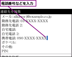 電話番号などを入力