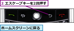 2 エスケープキーを2回押す,ホームスクリーンに戻る