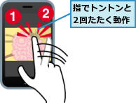 指でトントンと2回たたく動作