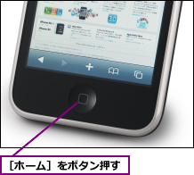 ［ホーム］をボタン押す