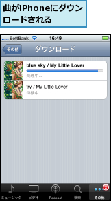曲がiPhoneにダウンロードされる