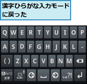 漢字ひらがな入力モードに戻った　　　　　　