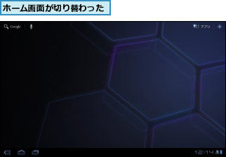 ホーム画面が切り替わった