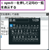 1 symキーを押して記号の一覧を表示する　　　　　　