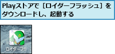 Playストアで［ロイダーフラッシュ］をダウンロードし、起動する    