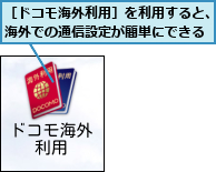 ［ドコモ海外利用］を利用すると、海外での通信設定が簡単にできる