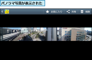 パノラマ写真が表示された