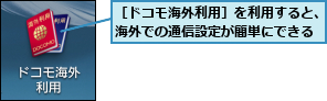 ［ドコモ海外利用］を利用すると、海外での通信設定が簡単にできる