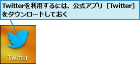 Twitterを利用するには、公式アプリ［Twitter］をダウンロードしておく        