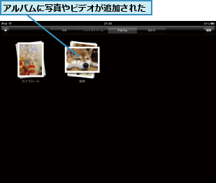 アルバムに写真やビデオが追加された