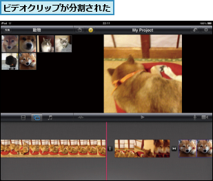 ビデオクリップが分割された