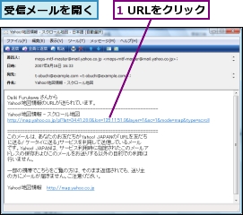 1 URLをクリック,受信メールを開く