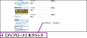 4 ［アップロード］をクリック