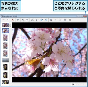 ここをクリックすると写真を閉じられる,写真が拡大表示された